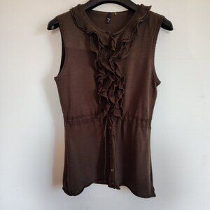 Ladies SZ XS Tahari Brown Sleeveless Sweater